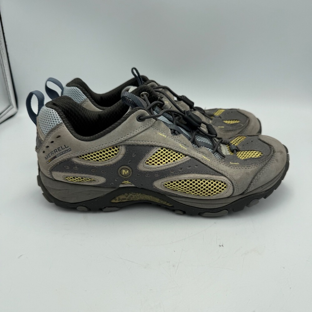 Merrell Siren Athena Grey Yellow Hiking Shoes Womens 8.5 Vibram Trail Gorpcore